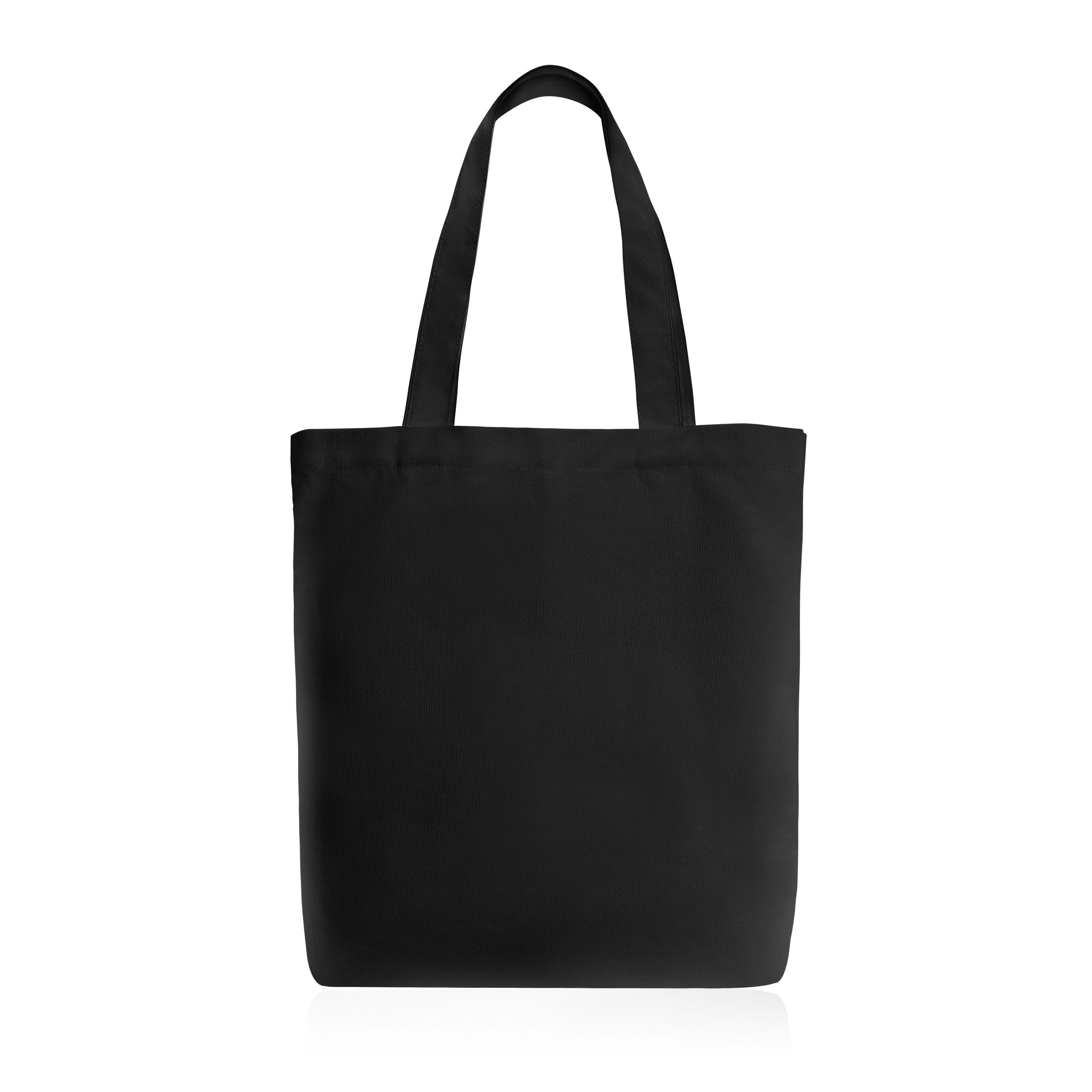 Mica Classic Leather Tote in black — studio product image on clean background